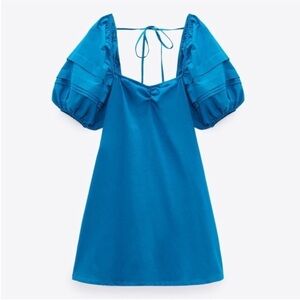 Zara bright blue, mini shift dress. Size S